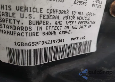 2005 Saturn Ion 1 из США, поврежденный, VIN 1G8AG52F95Z167341